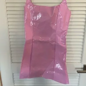 pretty little thing pink bodycon dress Women's PLT Label Rose Satin Cowl Draped Mini Dress